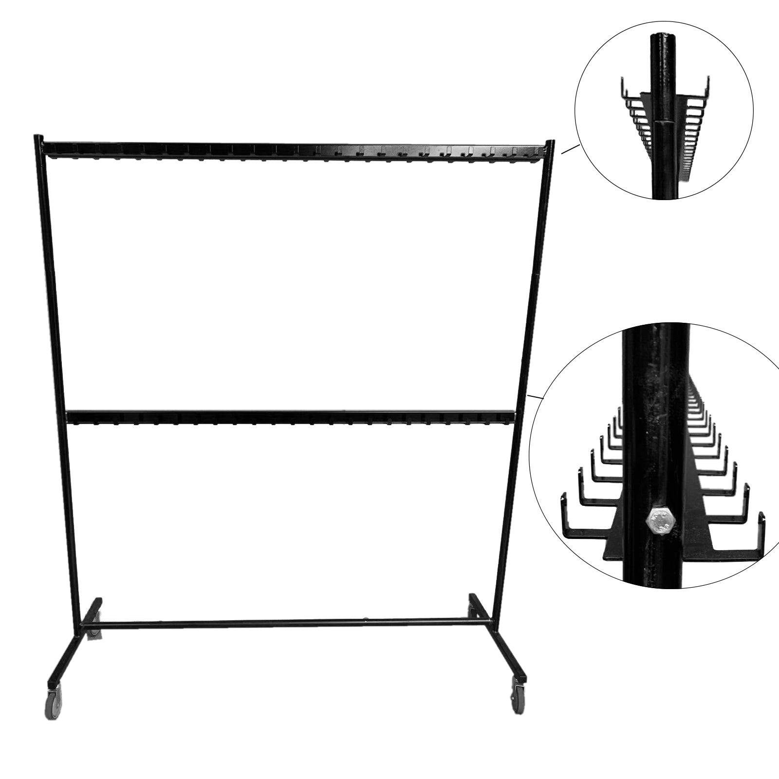 Dubbelzijdig garderoberek met dubbele jashaken type HO-056